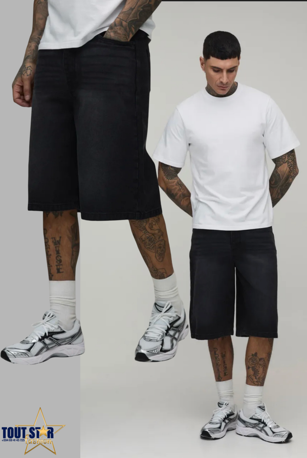 Tall Relaxed Fit Jorts – Washed Black