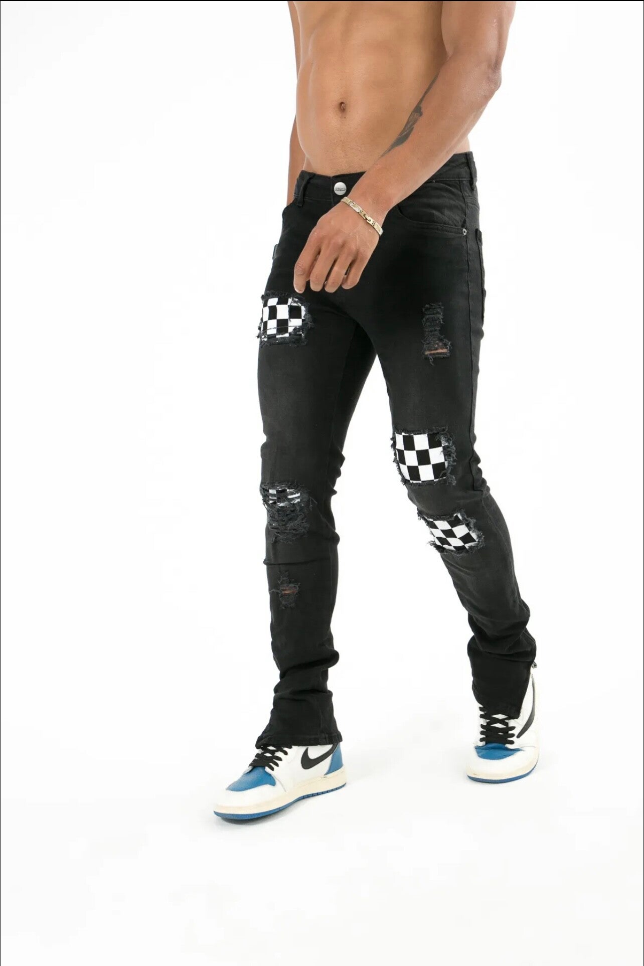 JEAN ZIPPEB DENIM  - BLACK