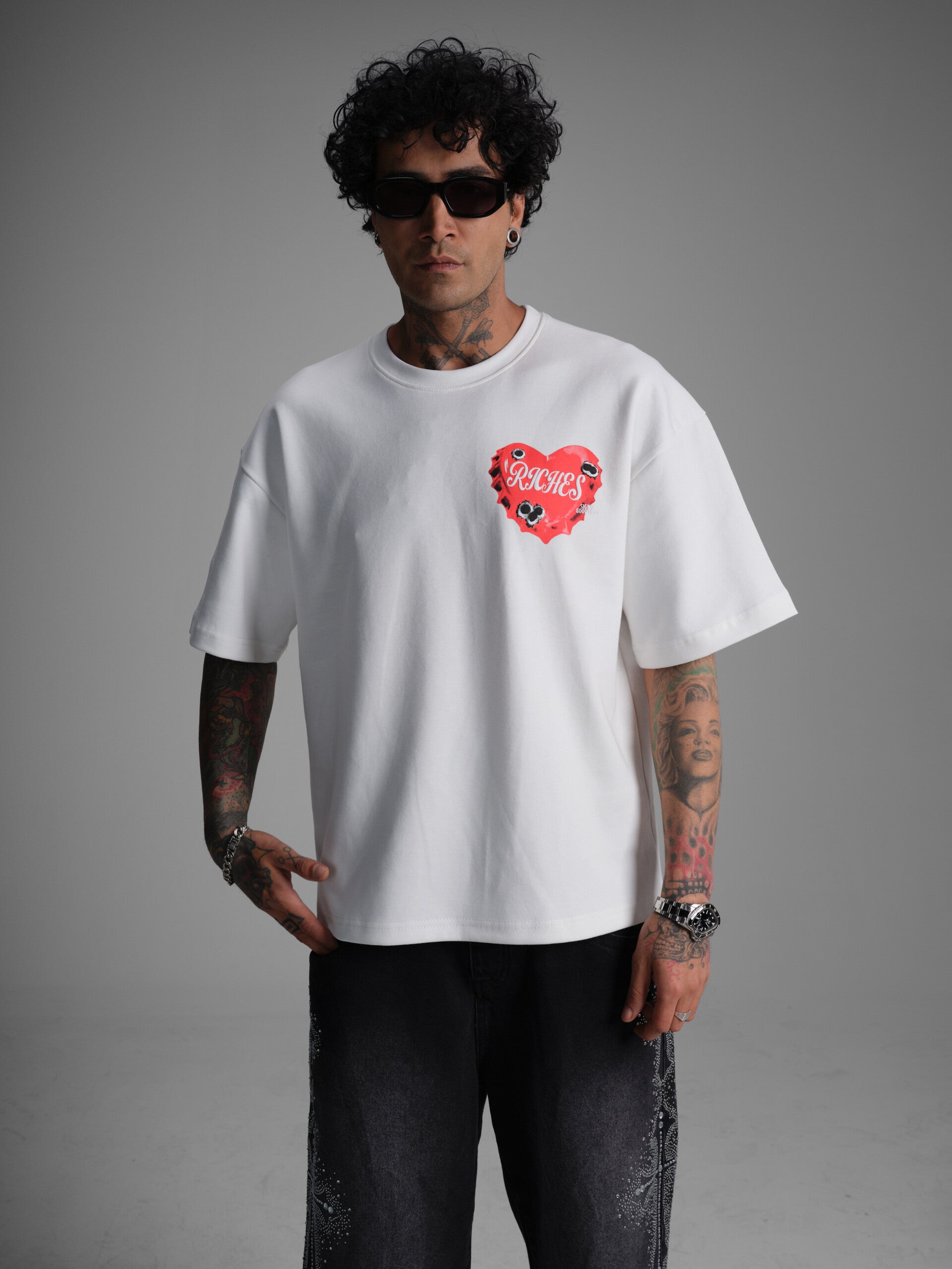 T-shirt Riches Paris – Écru imprim
