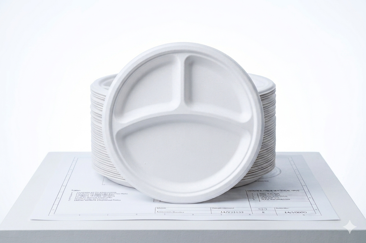 Bagasse (SugarCane Pulp) Round Plates White