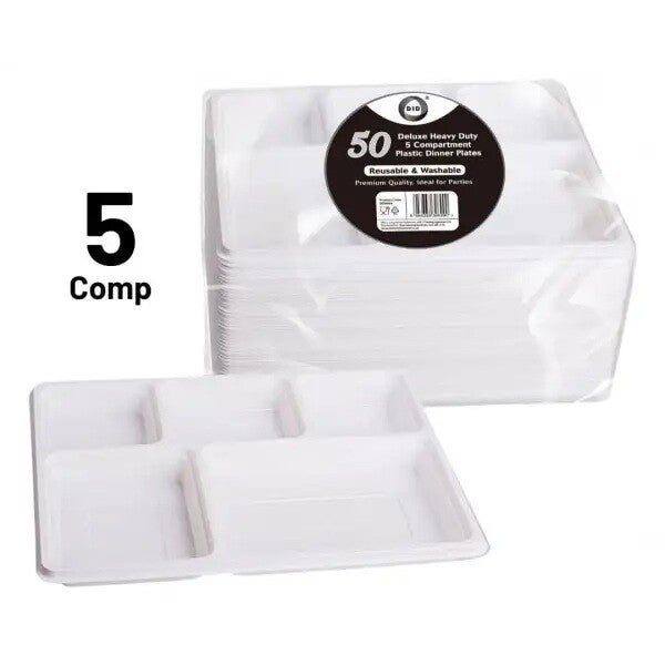 5-compartment plastic plates