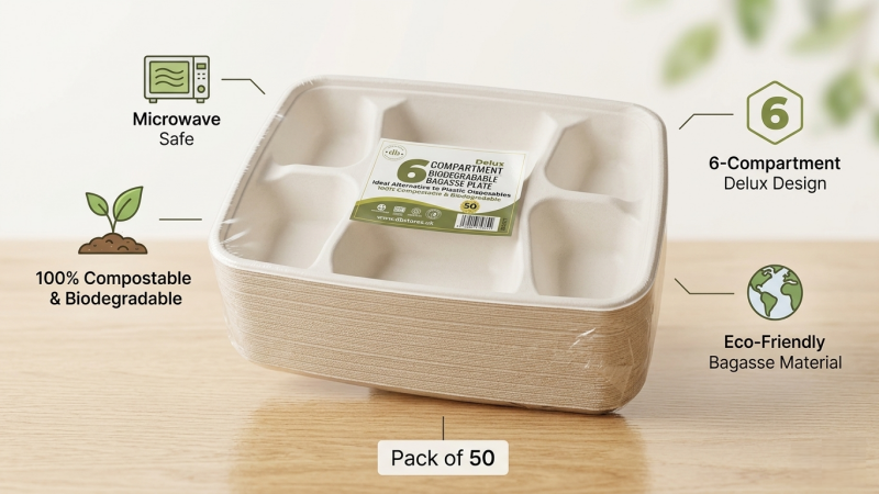 6-compartment plates