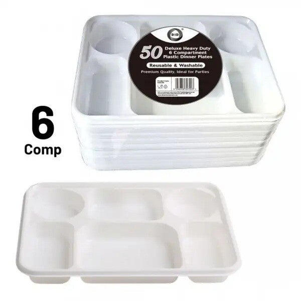 6-compartment plastic plates
