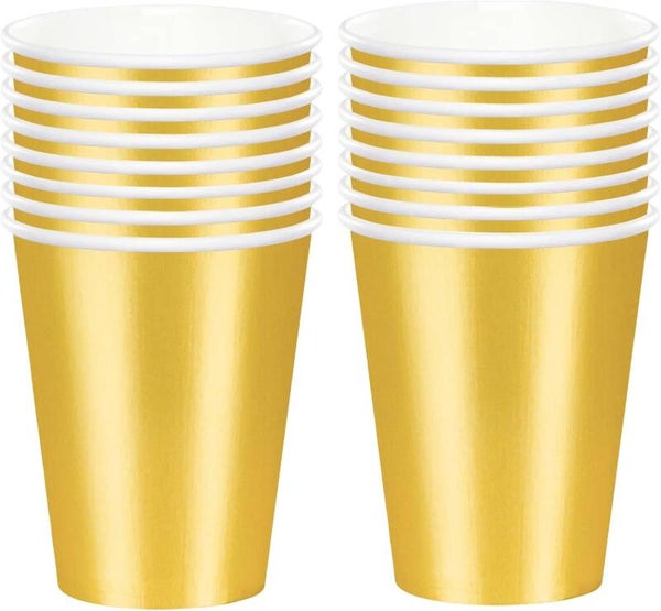Gold Foil 12oz Paper Cups ( 8Pack)