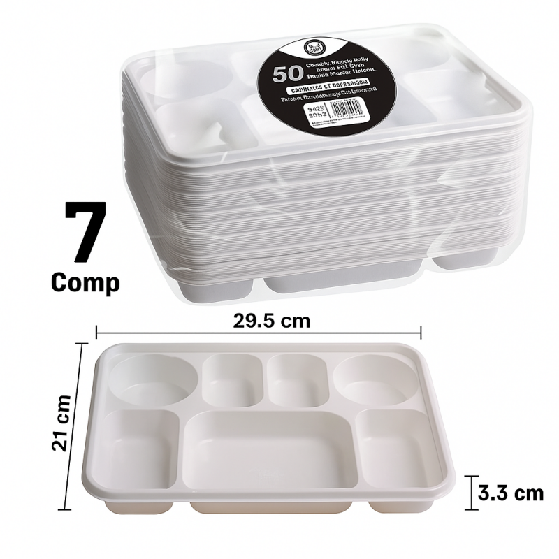 5-compartment plastic plates