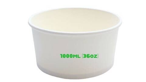 Hot & Cold Paper Round Bowl - White (1000ml)