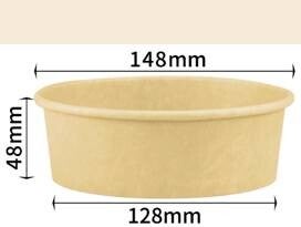 Hot & Cold Food Kraft Paper Round Bowl 500ml