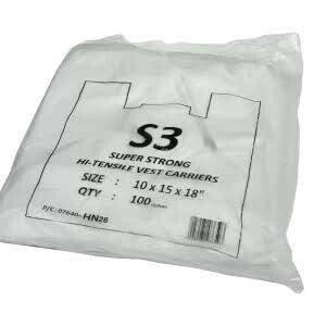 White Vest Carrier Bags 10"x15"x18" (S3)