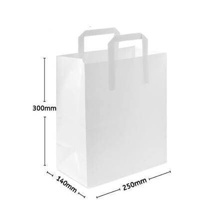 Large White SOS External Flat Handle Bags 250x140x300mm