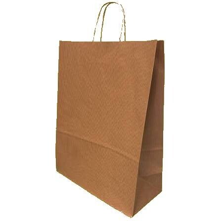 Jumbo Brown Plain Twisted Handle Paper Bags 320x210x320mm