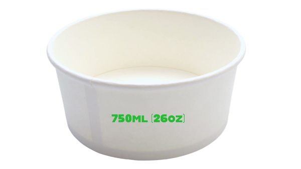 White paper salad bowl 750ml