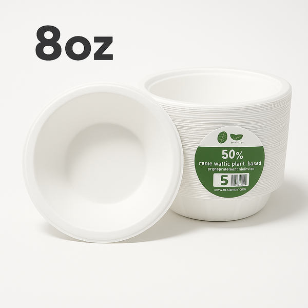 8oz biodegradable sugarcane paper bowls