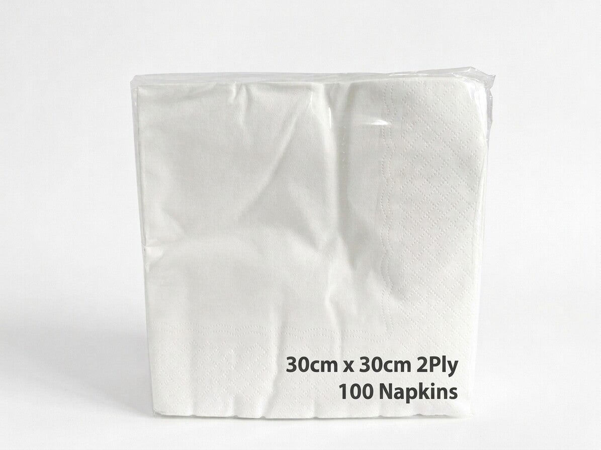 White paper napkins, 2-ply, pack of 100