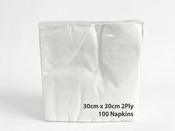 White paper napkins, 2-ply, pack of 100