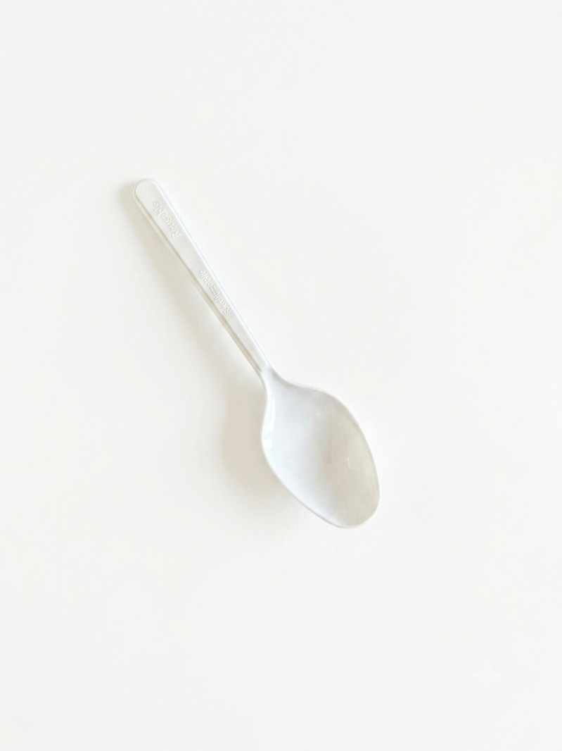 White Disposable Plastic Spoons