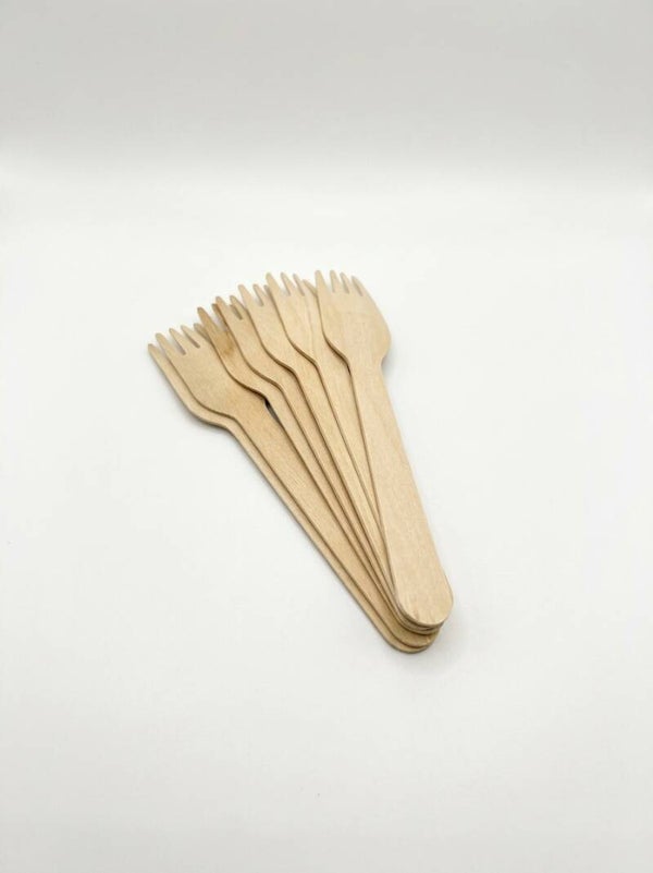 Disposable Wooden Forks (160mm) – Birch Wood, Packs of 100 or 1,000