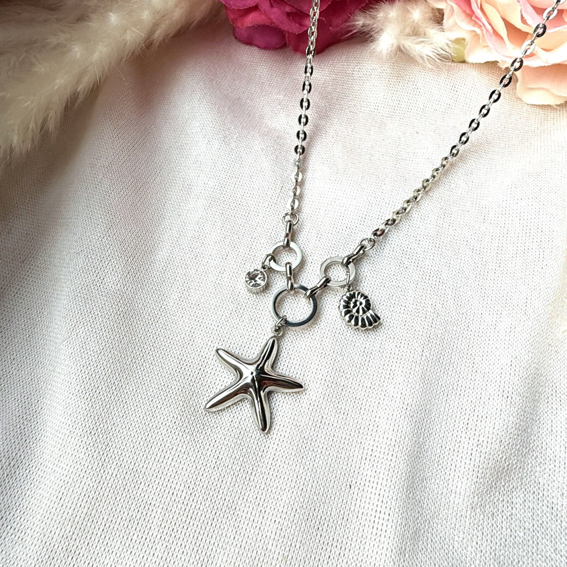 Edelstahlkette mit Seestern Anhänger – Minimalistische Halskette in Silber | Modern & Zeitlos