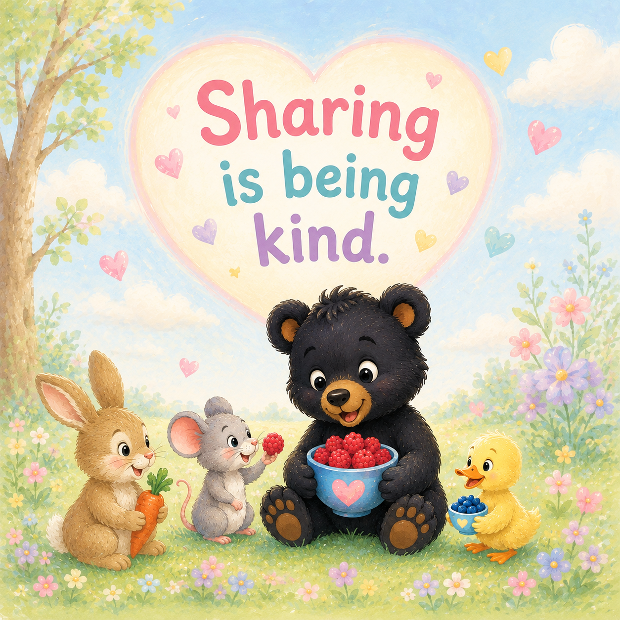 "Baby Bear Learns to Share" art PNG file plus song & music MP3 file