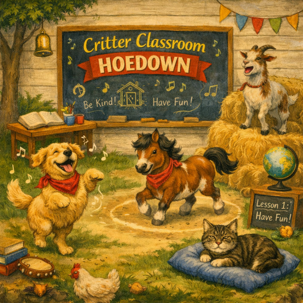 "Critter Classroom Hoedown" art PNG file plus song & music MP3 file