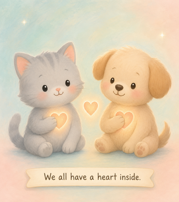 "Kitty & Puppy Heart's Inside" art PNG file plus song & music MP3 file