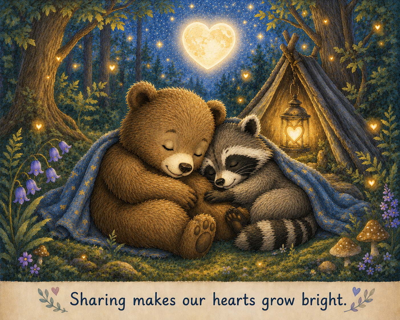 Little Bear, Little Racoon Art digital PNG file