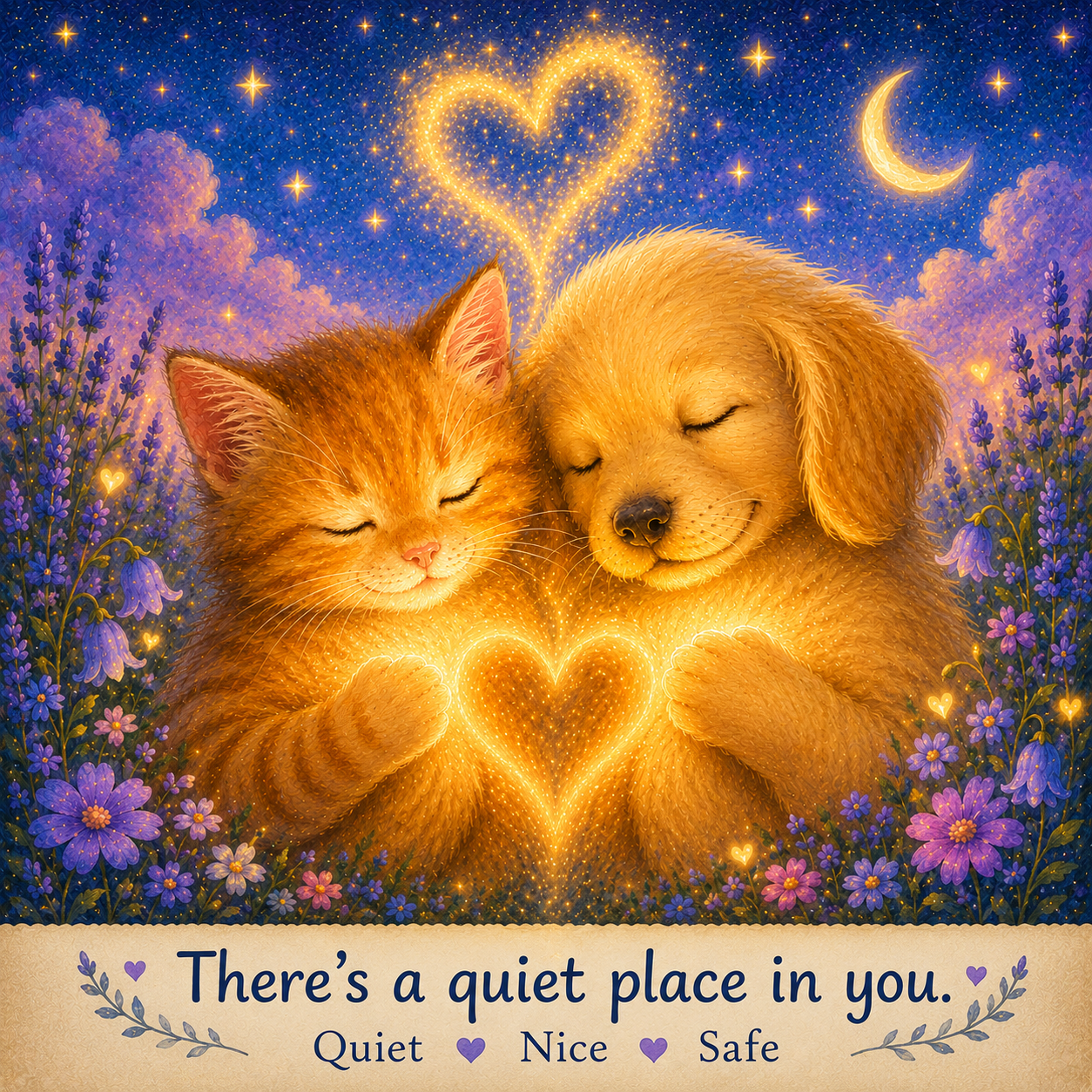 Little Kitty, Little Puppy Art digital PNG file