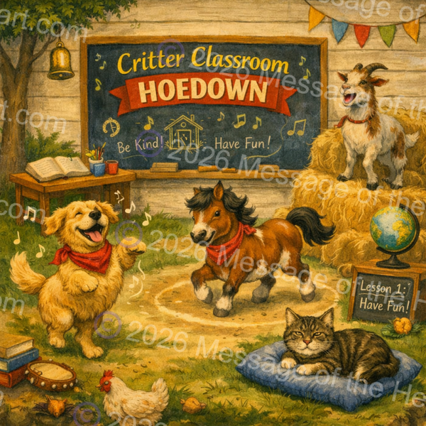 "Critter Classroom Hoedown" art PNG file plus song & music MP3 file