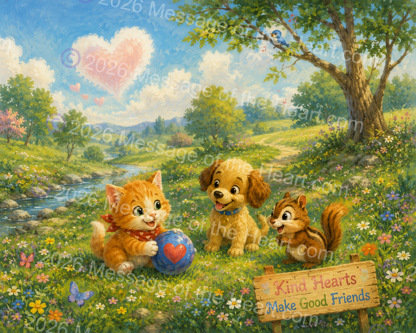 "Kind Hearts Make Good Friends" art PNG file plus song & music MP3 file
