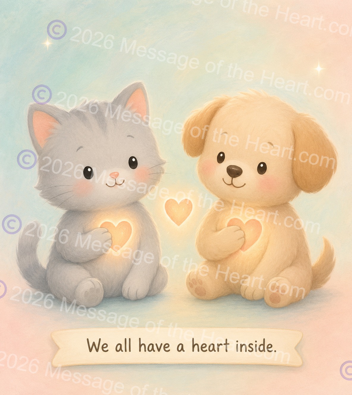 "Kitty & Puppy Heart's Inside" art PNG file plus song & music MP3 file