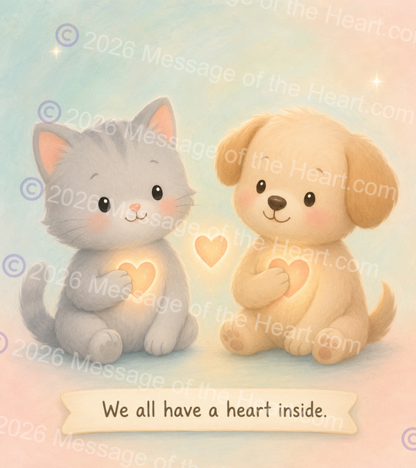 "Kitty & Puppy Heart's Inside" art PNG file plus song & music MP3 file
