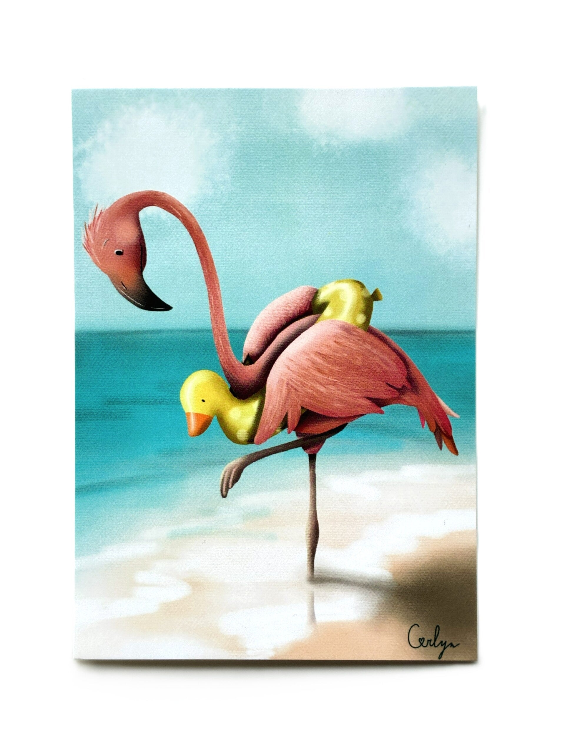 flamingo met watervrees