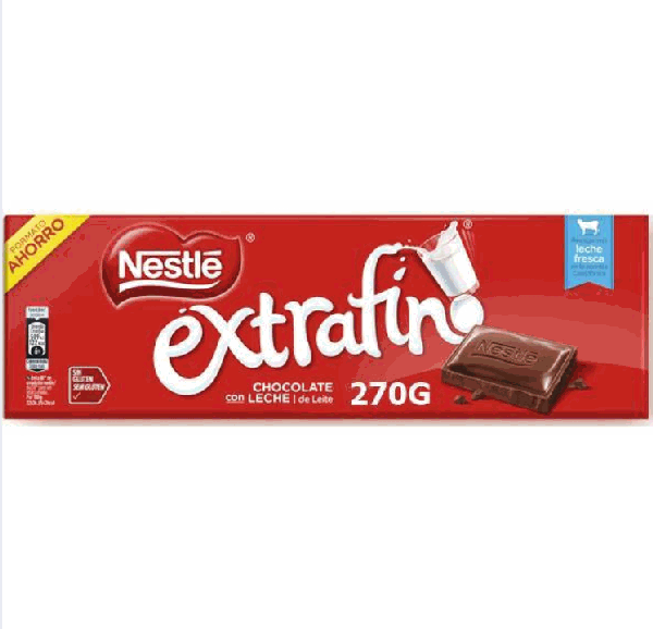 NESTLE CHOCOLATE LECHE EXTRAFINO Tableta 270G¡2 C/15 _ 2,0694