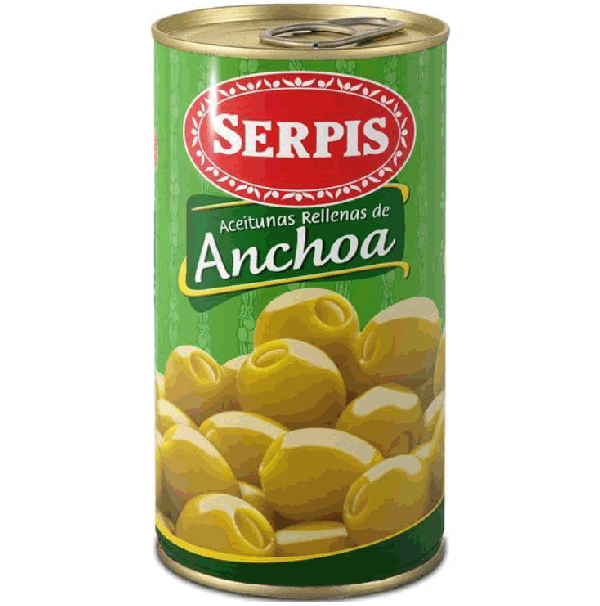 SERPIS ACEITUNAS RELLENAS ANCHOAS LATA 300G