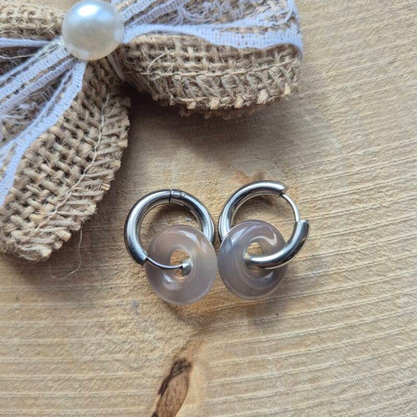 Boucle d'oreilles agate botswana