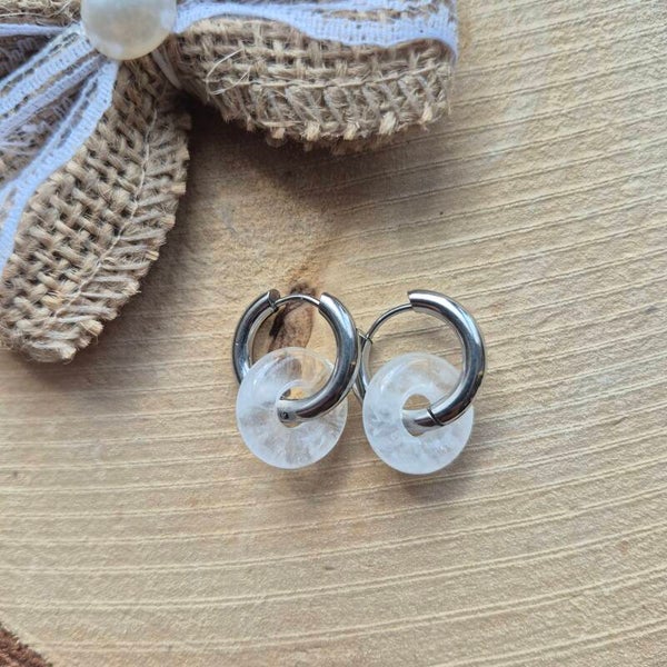 Boucle d'oreilles cristal de roche
