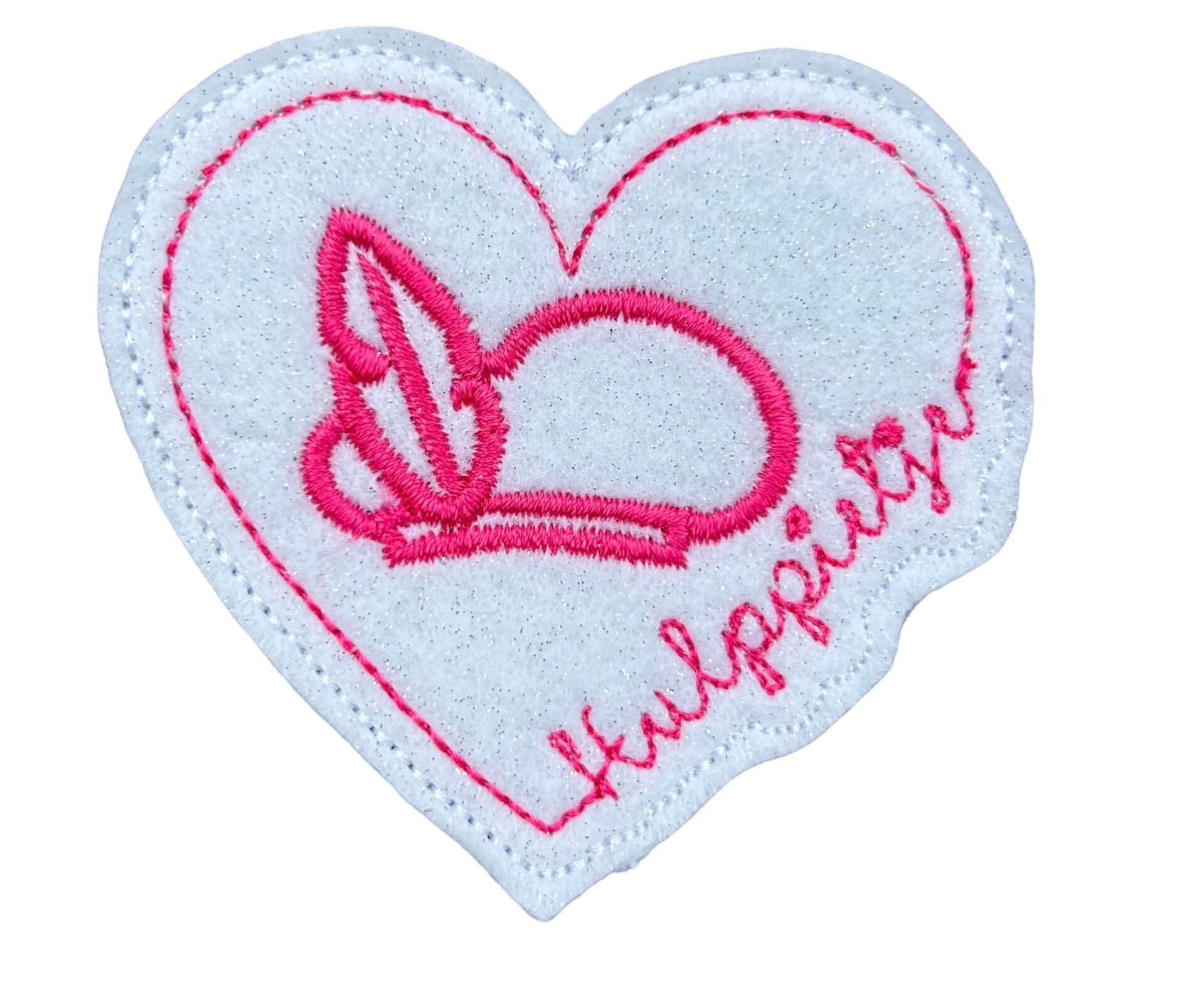 Patch Hulppietje Wit - Fuschia