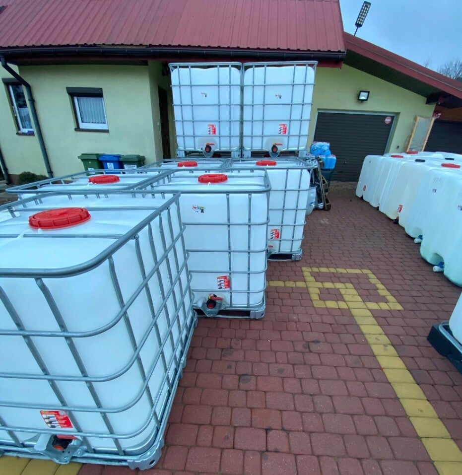 Zbiornik Paletopojemnik Mauzer 1000l Czysty na paliwo, wode,morsowanie itp.