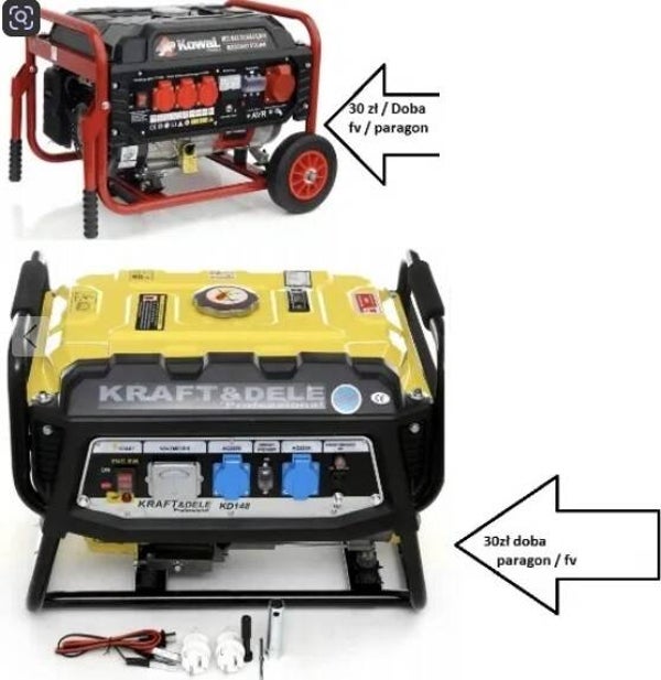 Agregaty Agregat Prądotwórczy 30zł / doba 230vi 360v