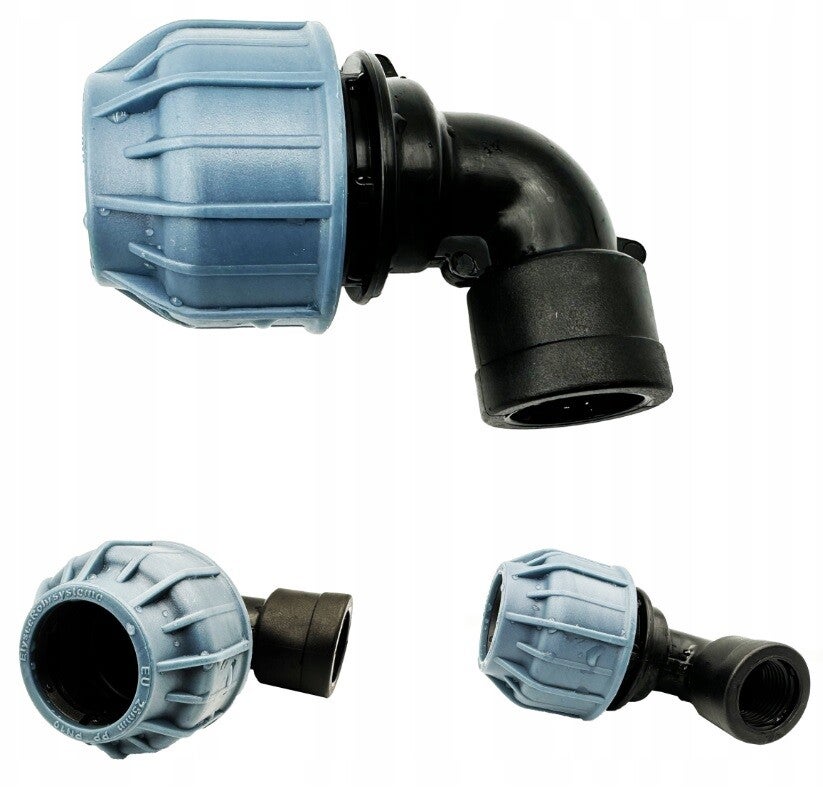 Kolano Łącznik Skręcane PE 25x 1/2" GW RURY WĘŻA ZŁĄCZKA