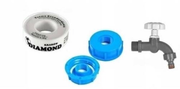 Kran 1/2 Retro z nakrętką s60 x 6 do paletopojemnik Mauzer Wkład