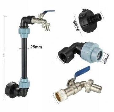 Zestaw 1 cala do Małzera Paletopojemnika Wkładu Beczki IBC DPPL