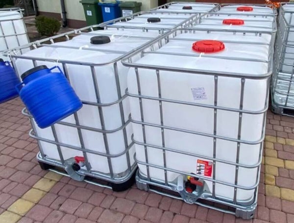 Zbiornik Paletopojemnik Mauzer 1000l Czysty na paliwo, wode,morsowanie itp.