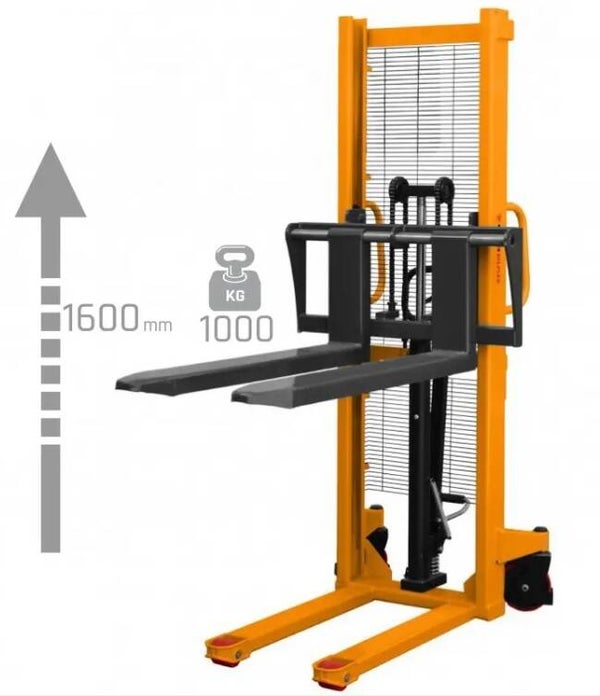Wynajmę / Wypożyczę Sztaplarka 1,6m wysokość podnoszenia   1000kg 50zł/Doba