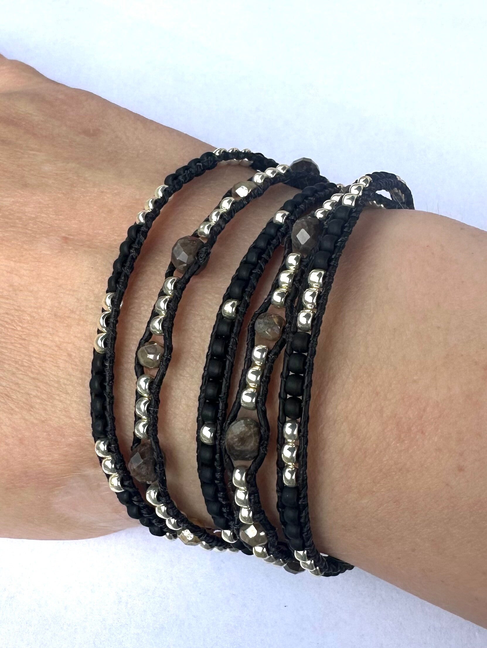 Wrapbracelet bruine labradoriet