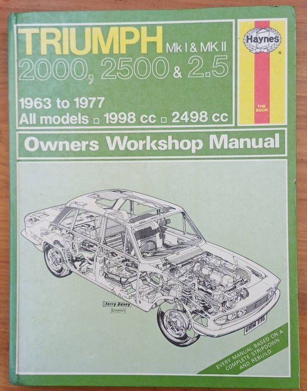 Haynes Owners Workshop Manual Triumph Mk 1 & Mk 2, 2000, 2500 & 2.5