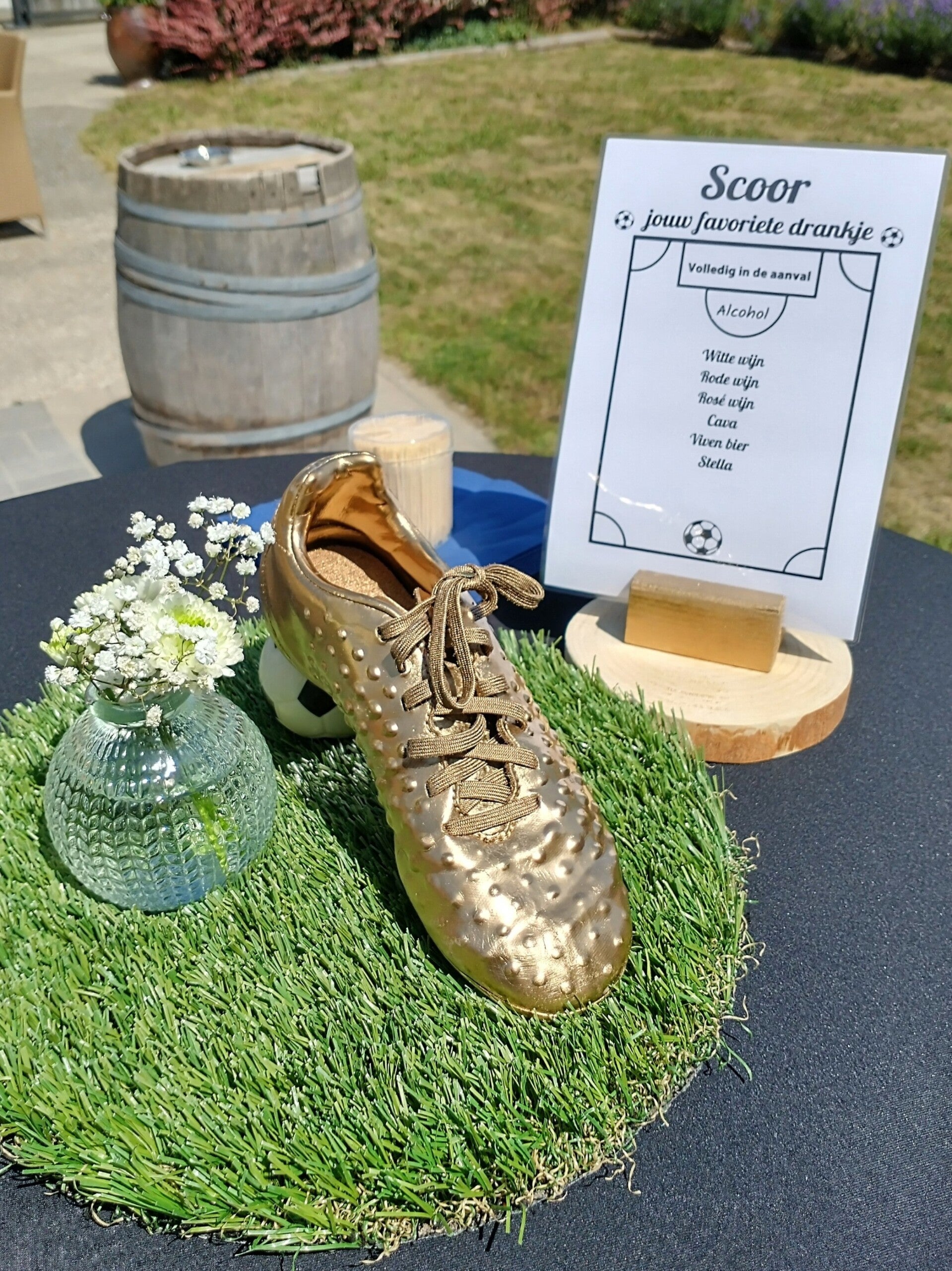 Tafelstuk " Gouden voetbalschoen "