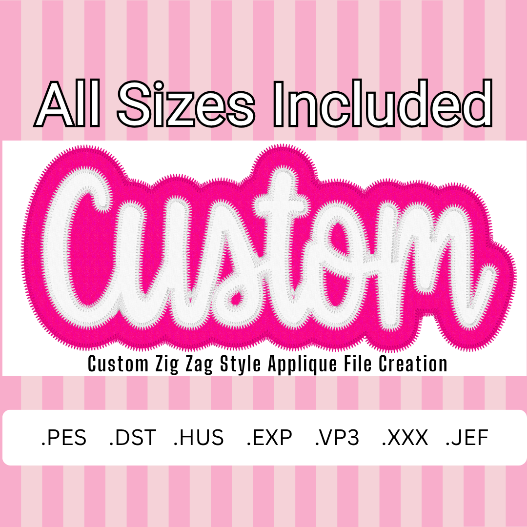 CUSTOM  ZIG ZAG Applique double layer applique design