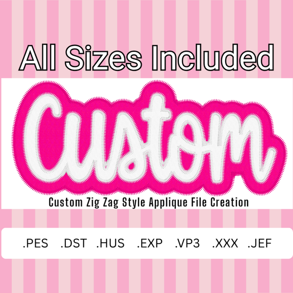 CUSTOM  ZIG ZAG Applique double layer applique design