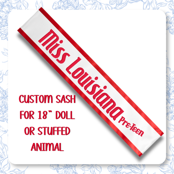 Red Doll Sash-Customize your Title