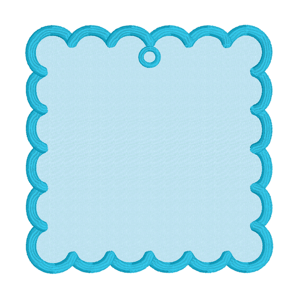 Square Scallop Bag Tag-ITH digital download embroidery file